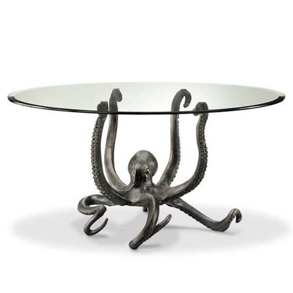 Unique Octopus Coffee Table Cocktail Sculptural tentacles Hold Glass Top